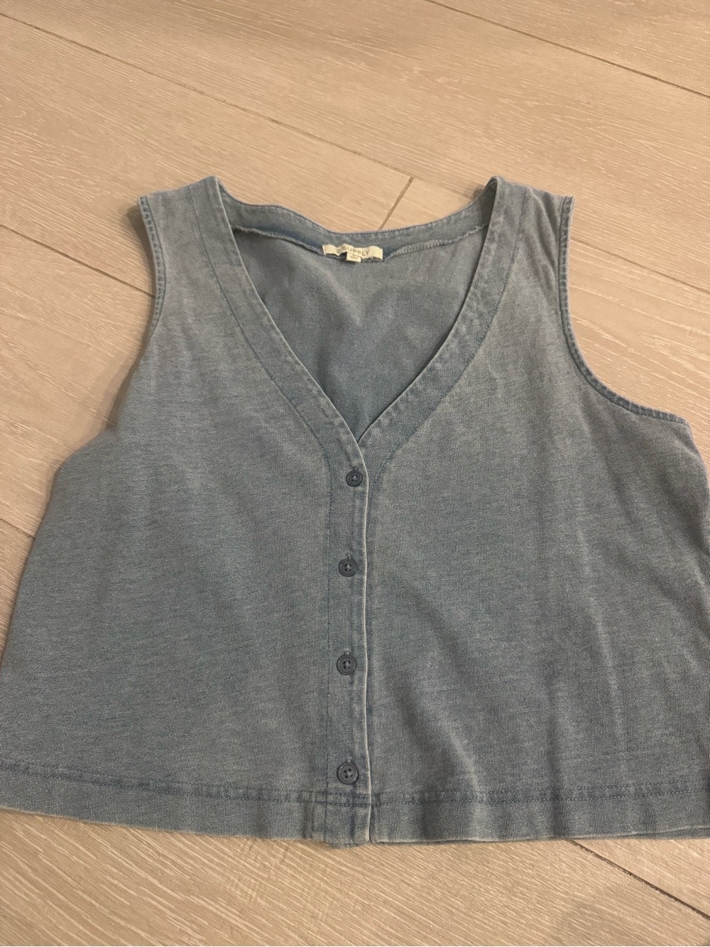 Z Supply Solace V-Neck Jersey Denim Tank